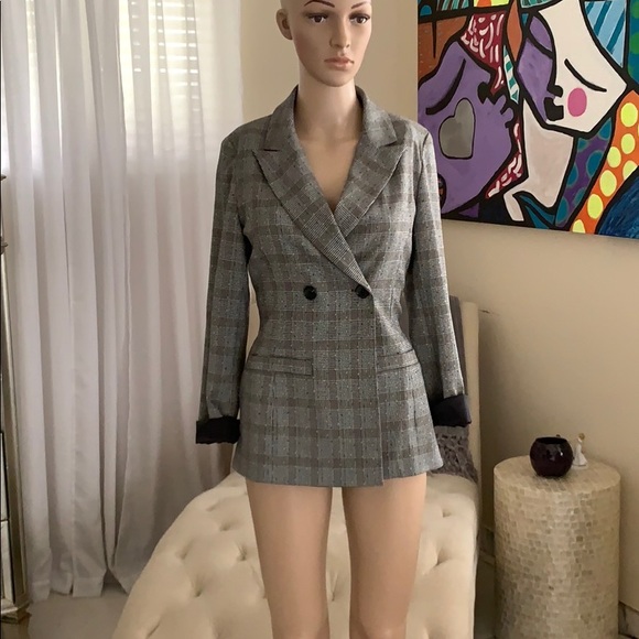 NWT BACKLESS DOUBLE BREASTED BLAZER - Picture 2 of 2
